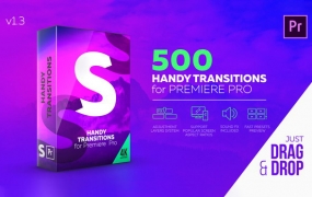 Y042.Premiere模板:500种缩放冲击平移扭曲干扰炫光转场
